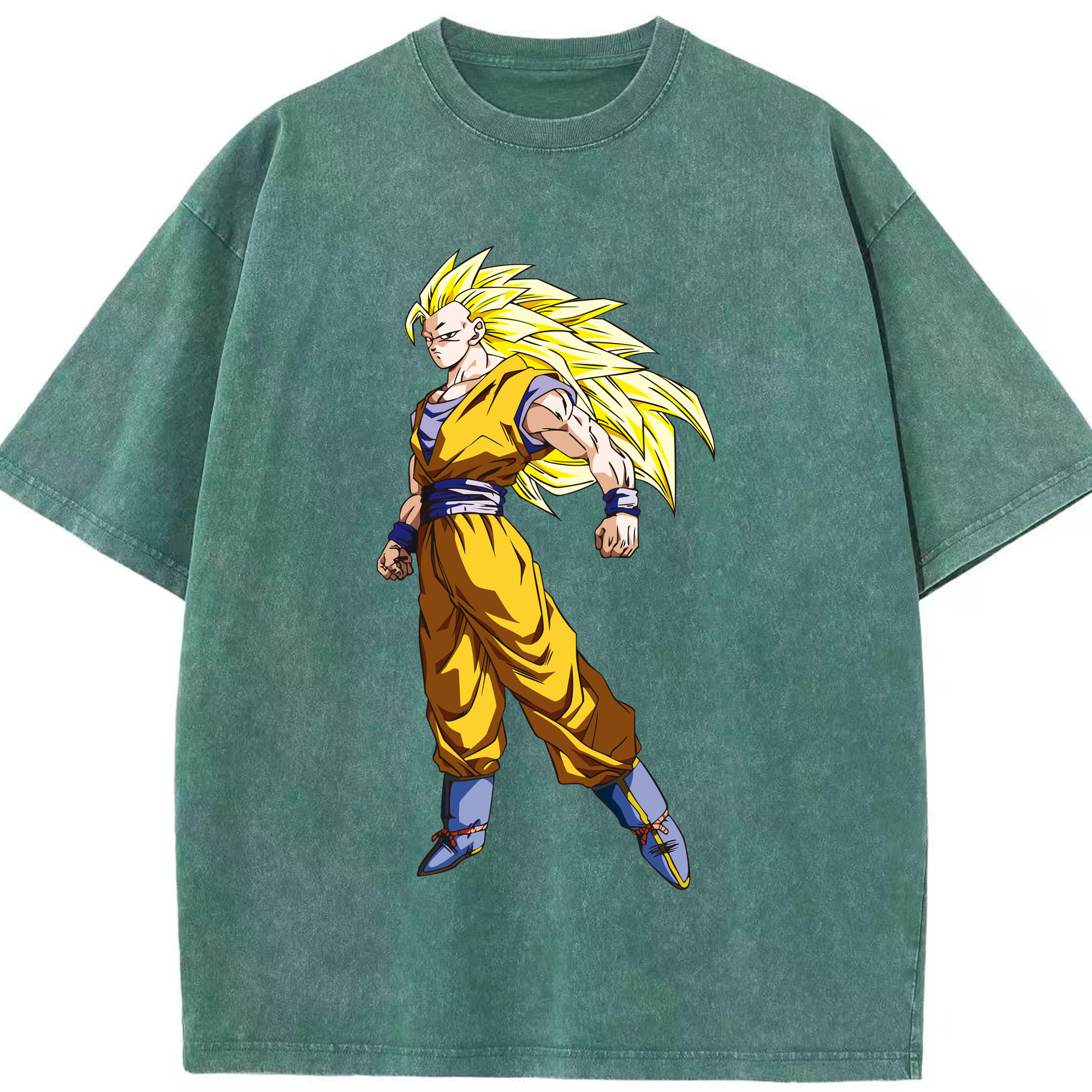 （画像用） ドラゴンボール 孫悟空（そん ごくう）Son Goku カカロット DRAGON BALL Kakarotto 綿100% ヴィンテージ風 半袖Tシャツ（フロントプリント）